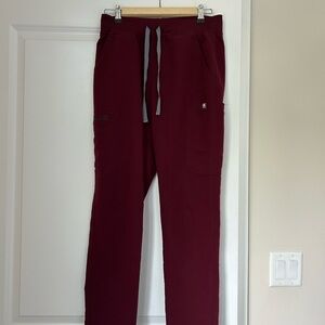 FIGS Yola Skinny Pants - Small (Burgundy)
